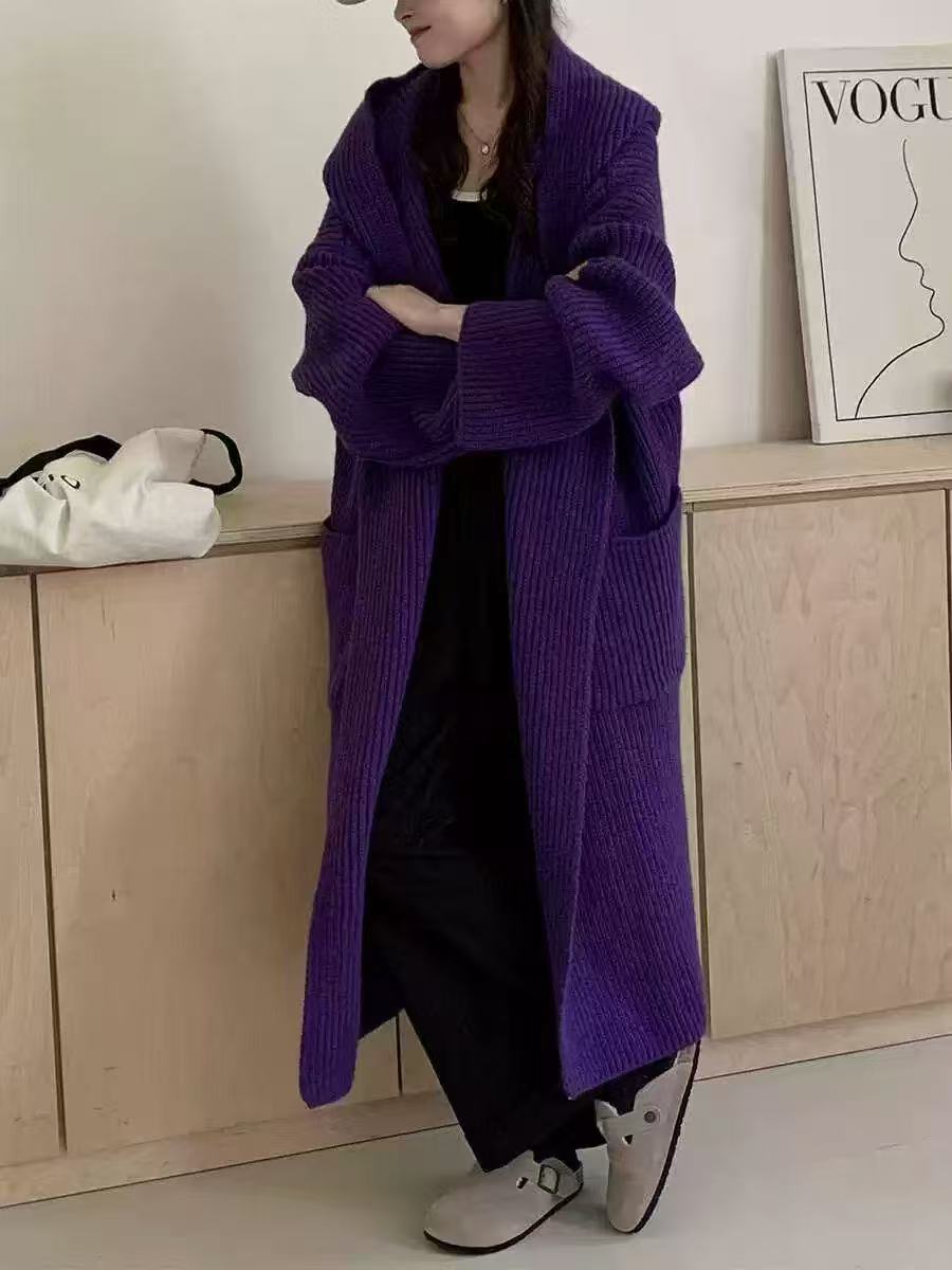 High-End Knitted Long Cardigan for Women
