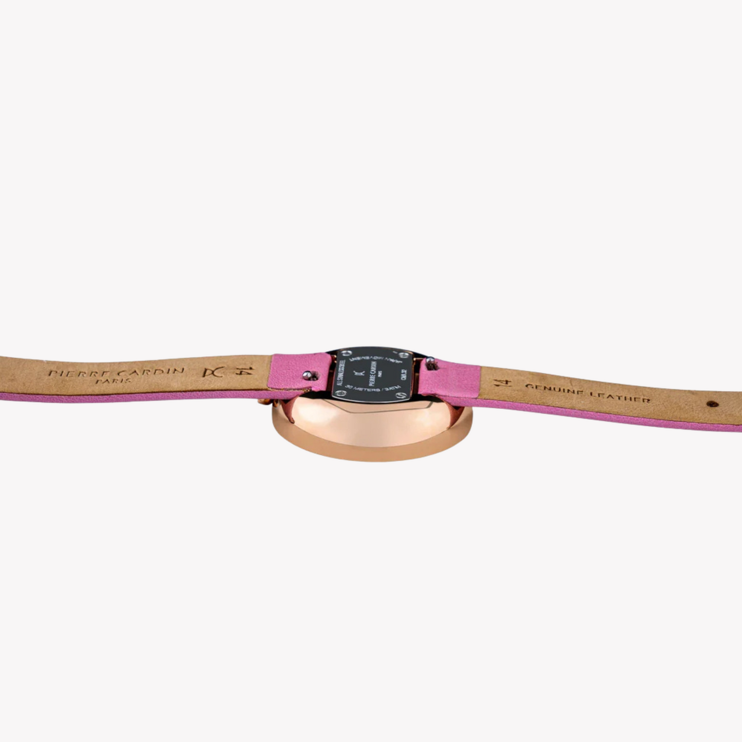 Pierre Cardin Women's Pink Leather Watch, Rose Gold Case | Cma.0004