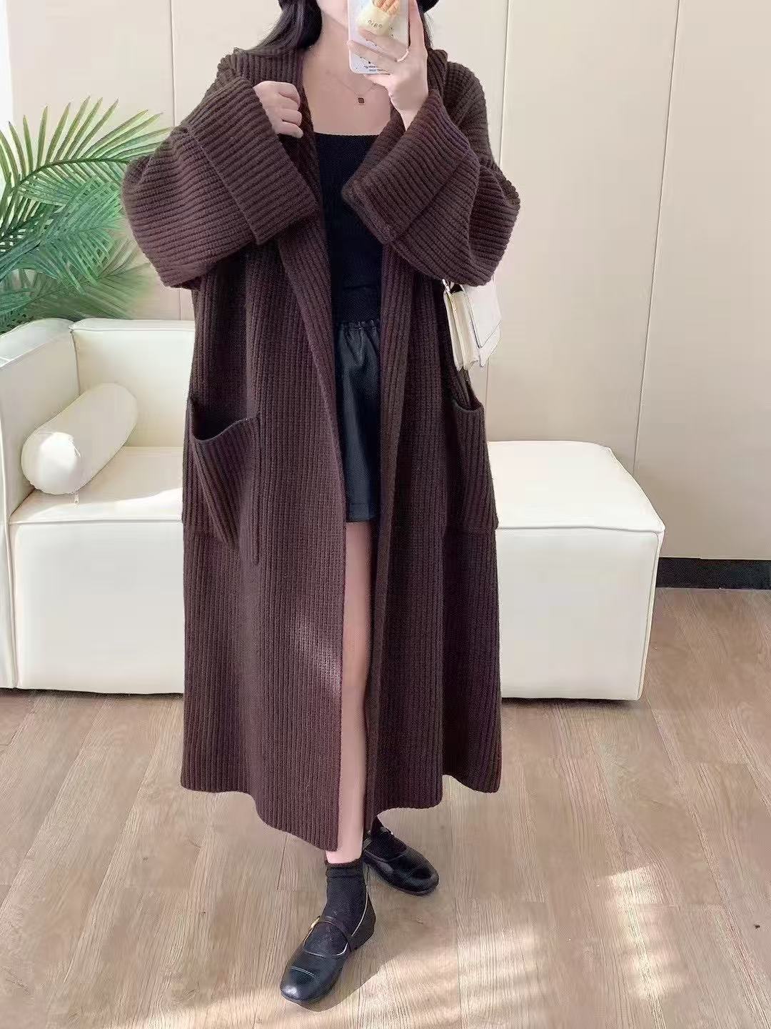 High-End Knitted Long Cardigan for Women