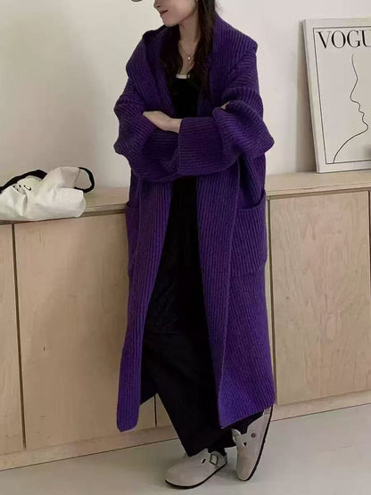 High-End Knitted Long Cardigan for Women