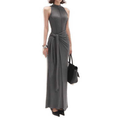 Slim Fake Two-Piece Modal Vest Long Dress