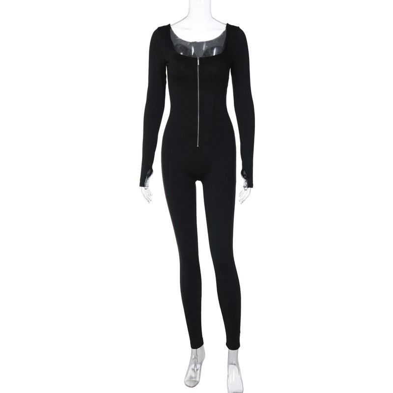 Women's Slim Fit Long Sleeve Jumpsuit