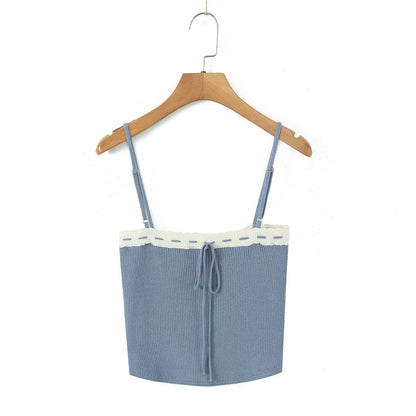 Women's Knit Camisole Long-Sleeve Top and Pleated Skirt Set