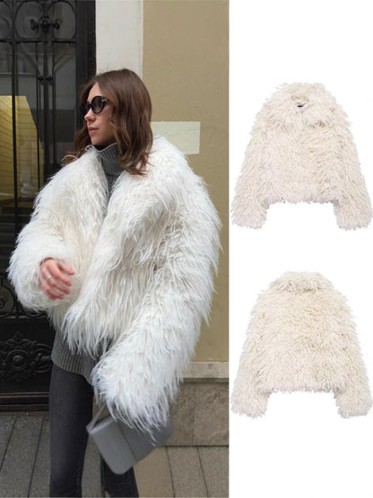 European-style white long-haired fur