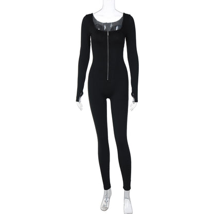 Women's Slim Fit Long Sleeve Jumpsuit