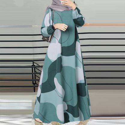 Long robe printed dress