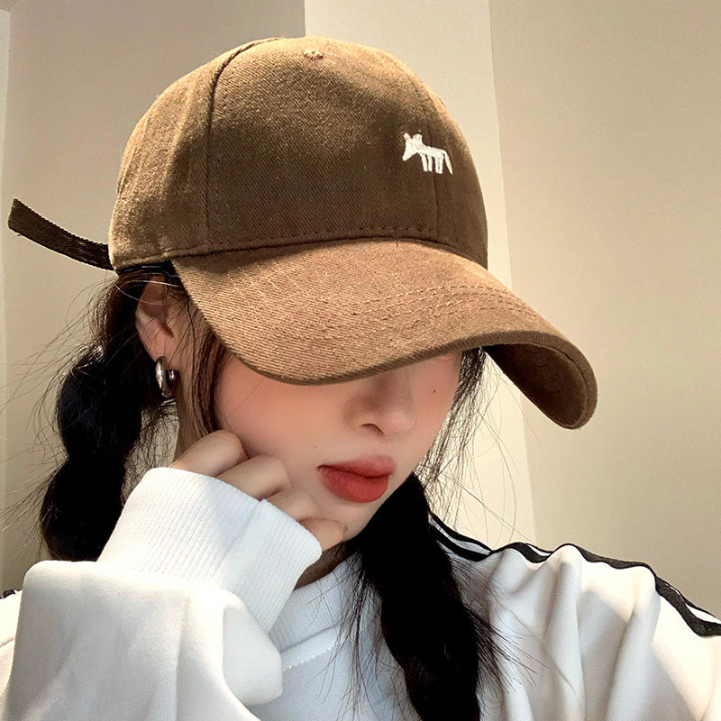 Embroidered little fox baseball cap