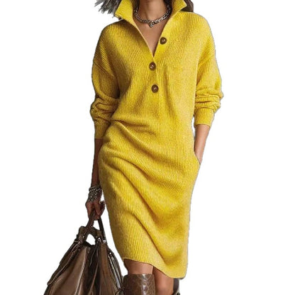 Knee-length sweater dress
