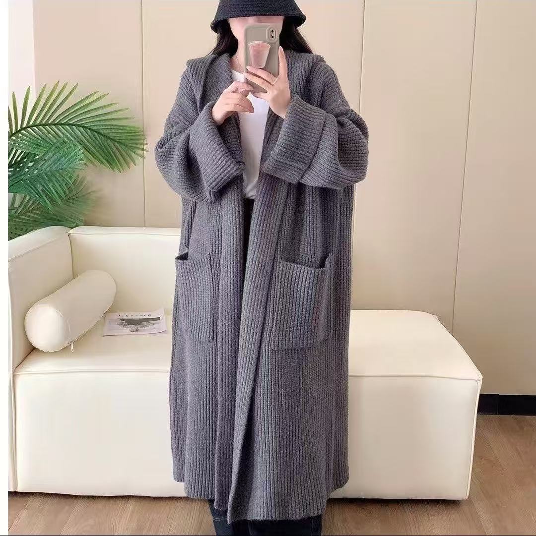 High-End Knitted Long Cardigan for Women