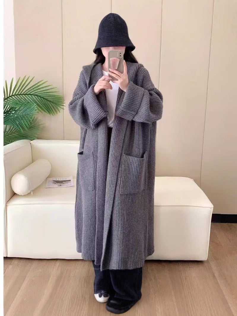 High-End Knitted Long Cardigan for Women