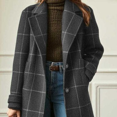 Long-sleeved button-down coat