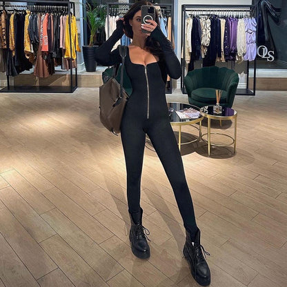 Women's Slim Fit Long Sleeve Jumpsuit