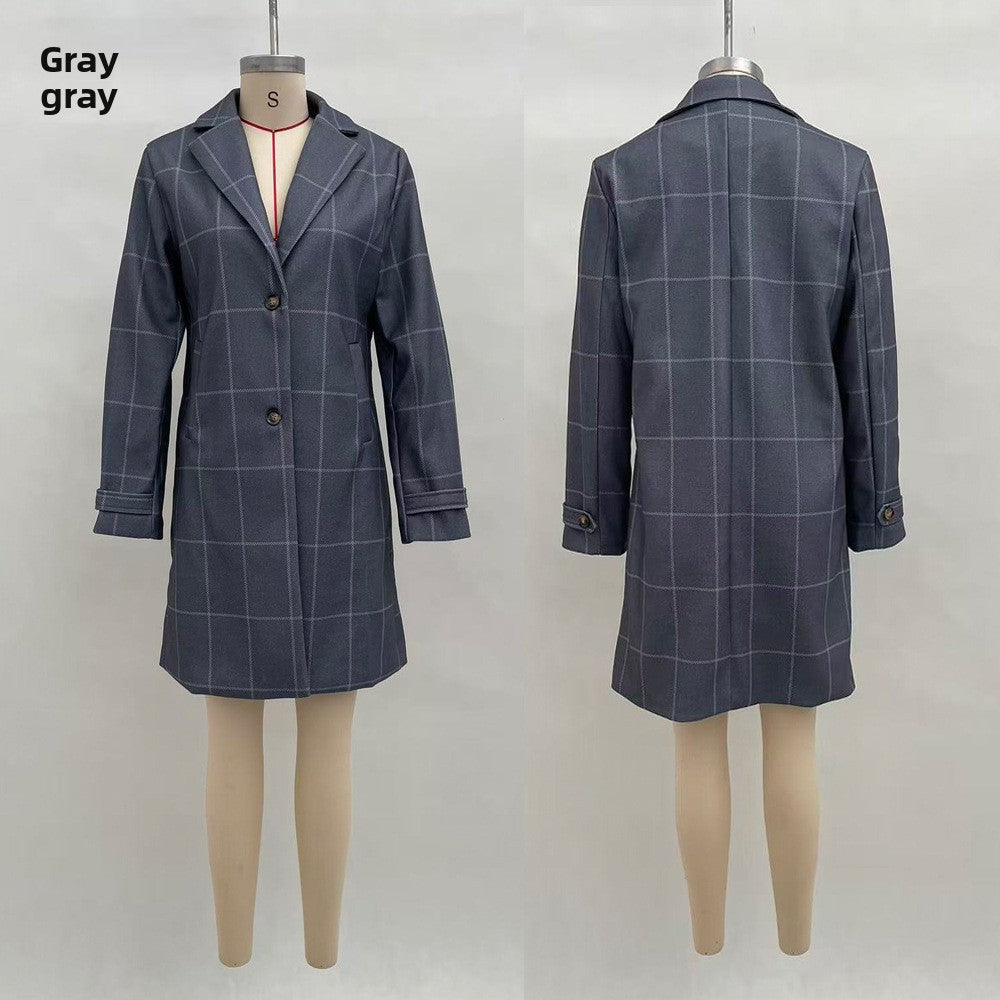 Long-sleeved button-down coat