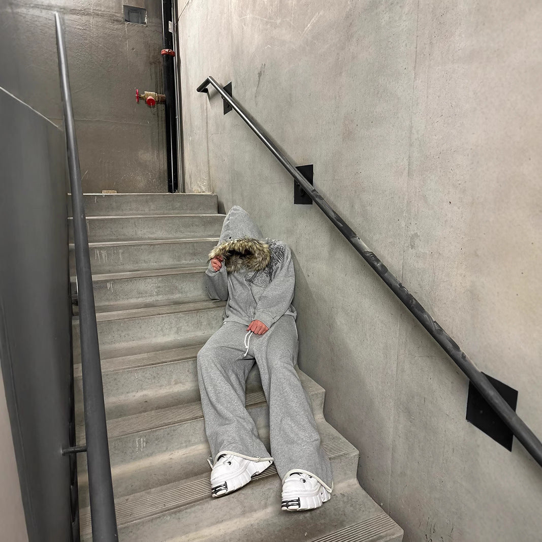 Long-sleeved pullover hooded sweater