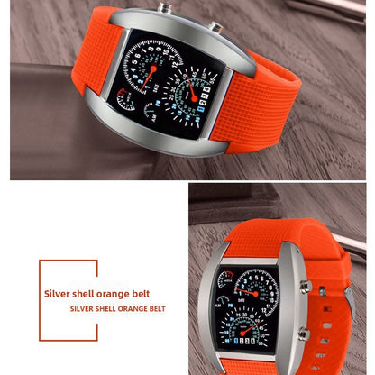 Creative LED Digital Fan-Shaped Alloy Watch