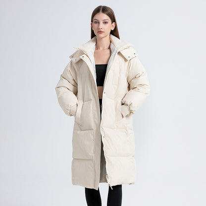 Women's Long Loose Hooded Down Cotton Padded Jacket