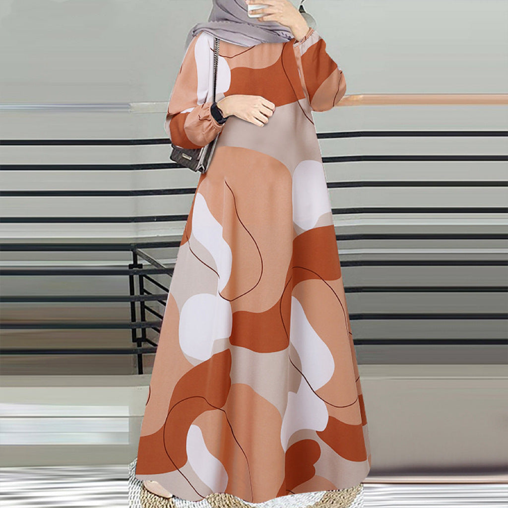Long robe printed dress