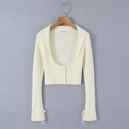 Women's Knit Camisole Long-Sleeve Top and Pleated Skirt Set