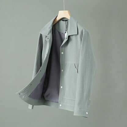 Mens Lapel Jacket Business Casual Long Sleeve