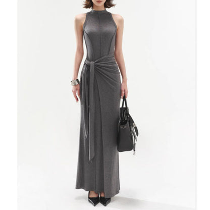 Slim Fake Two-Piece Modal Vest Long Dress