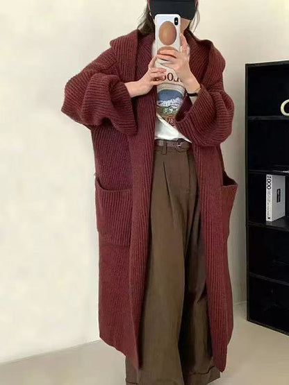 High-End Knitted Long Cardigan for Women