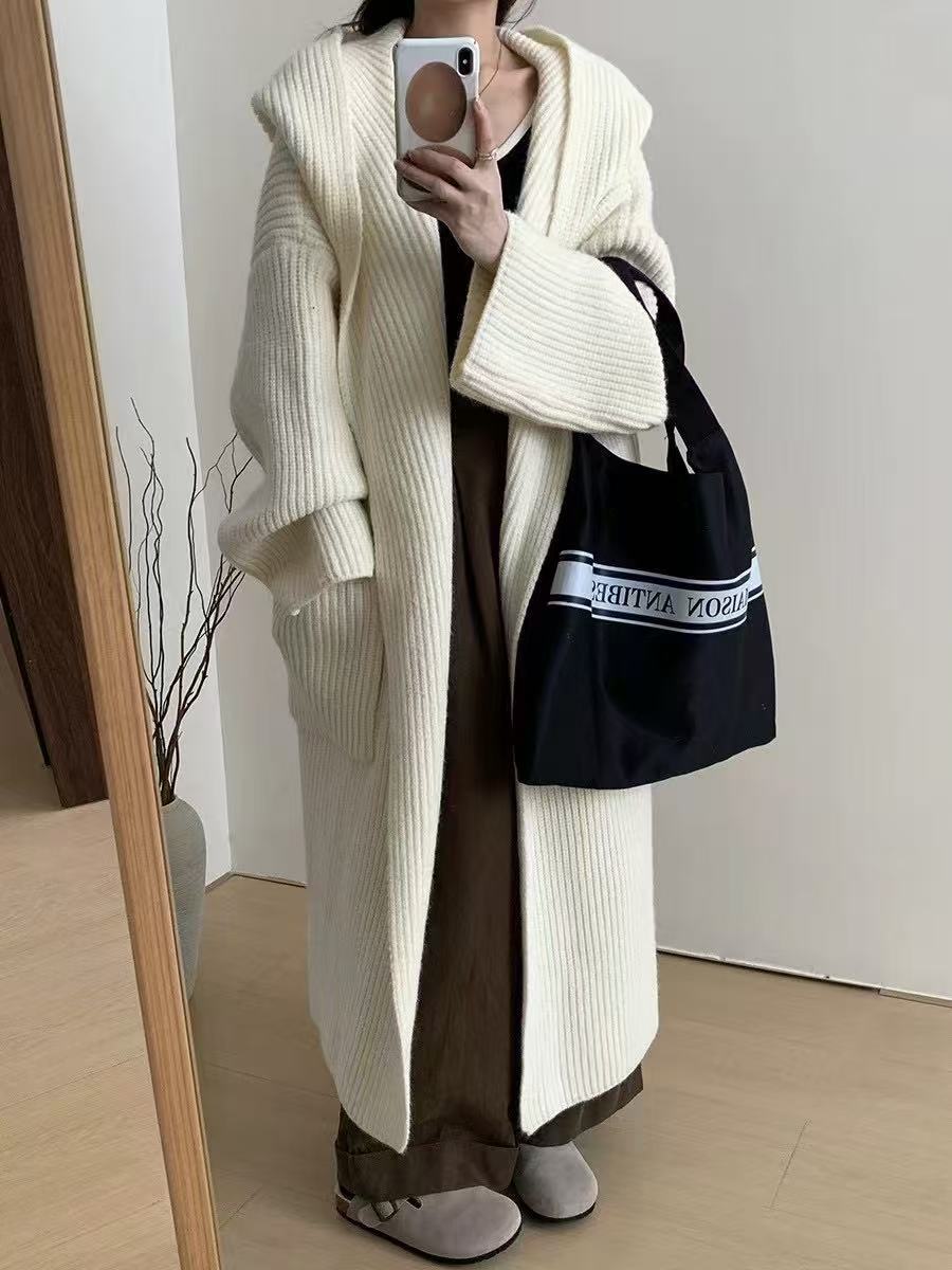High-End Knitted Long Cardigan for Women