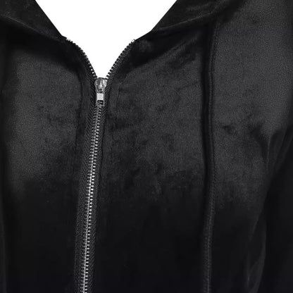 Gothic Hooded Velvet Dress for Women