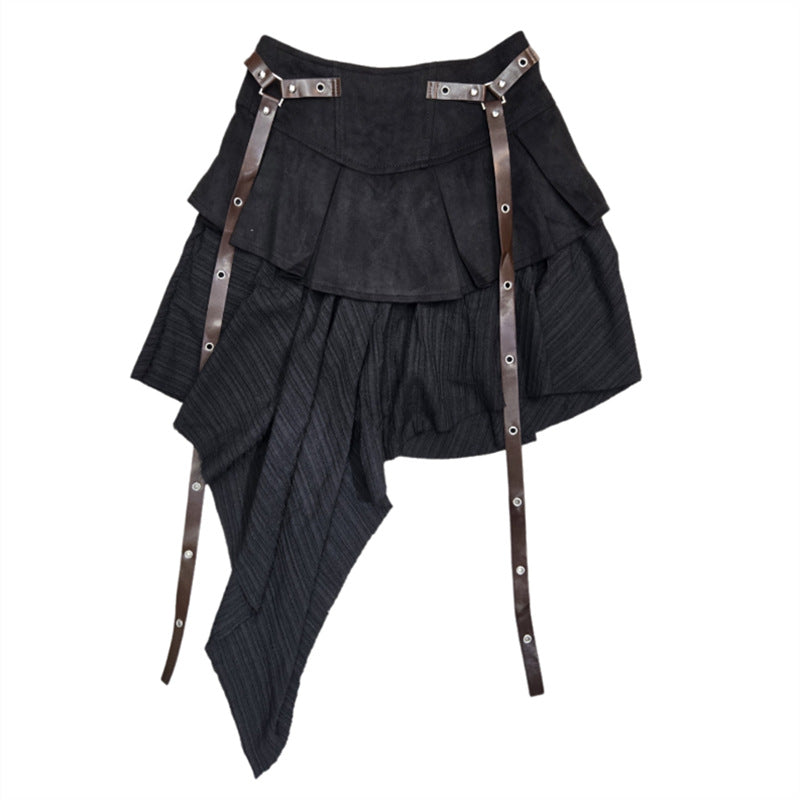 Retro Patchwork Denim Half-Dress