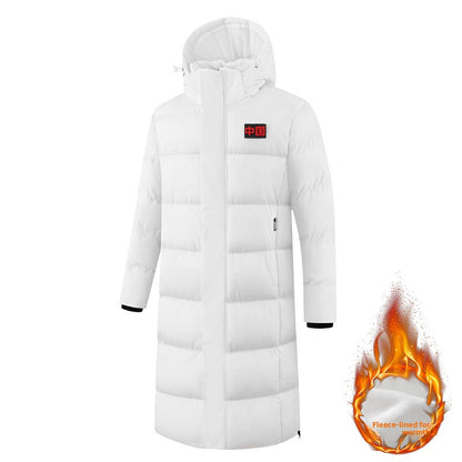 Long down-filled cotton jacket for men and women, children's soccer team training uniform coat