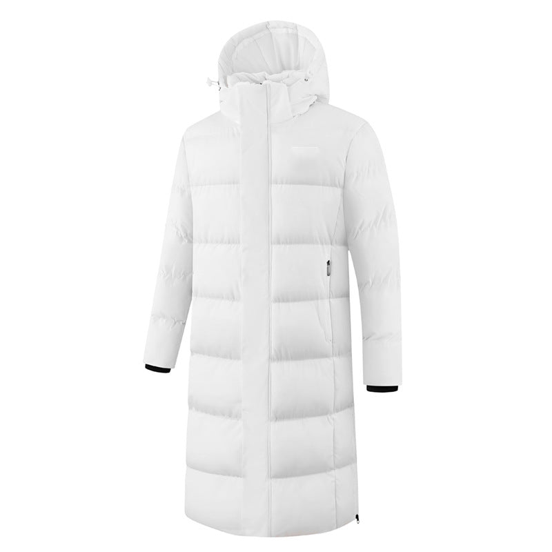 Long down-filled cotton jacket for men and women, children's soccer team training uniform coat