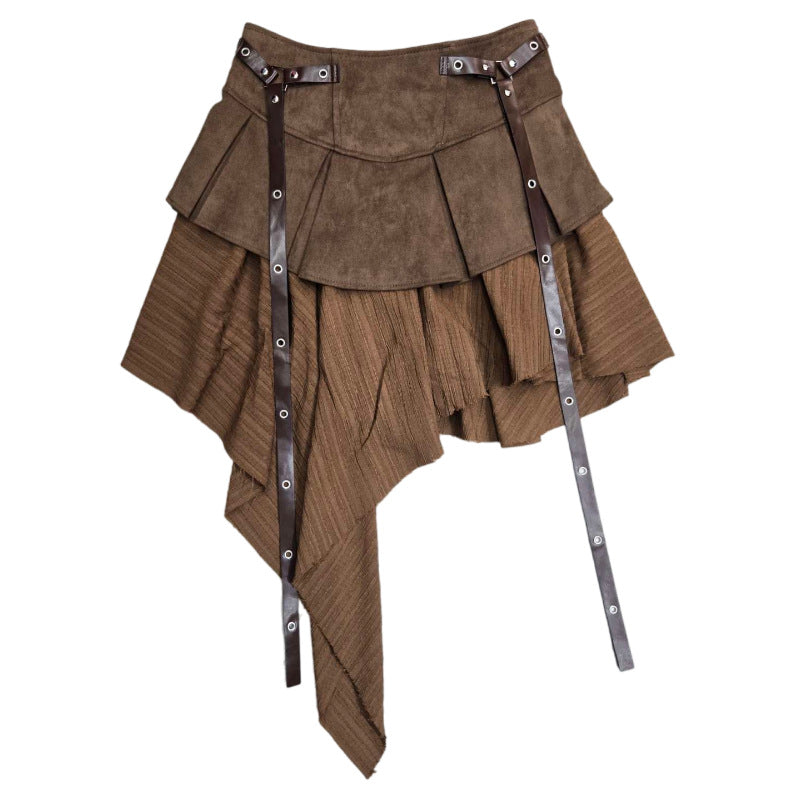 Retro Patchwork Denim Half-Dress