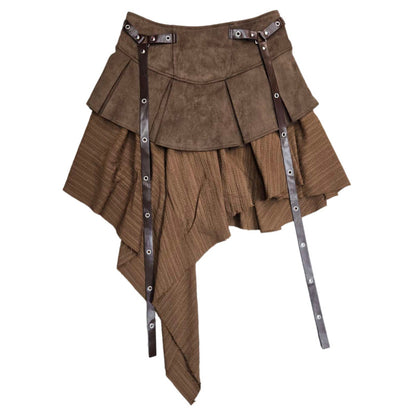 Retro Patchwork Denim Half-Dress