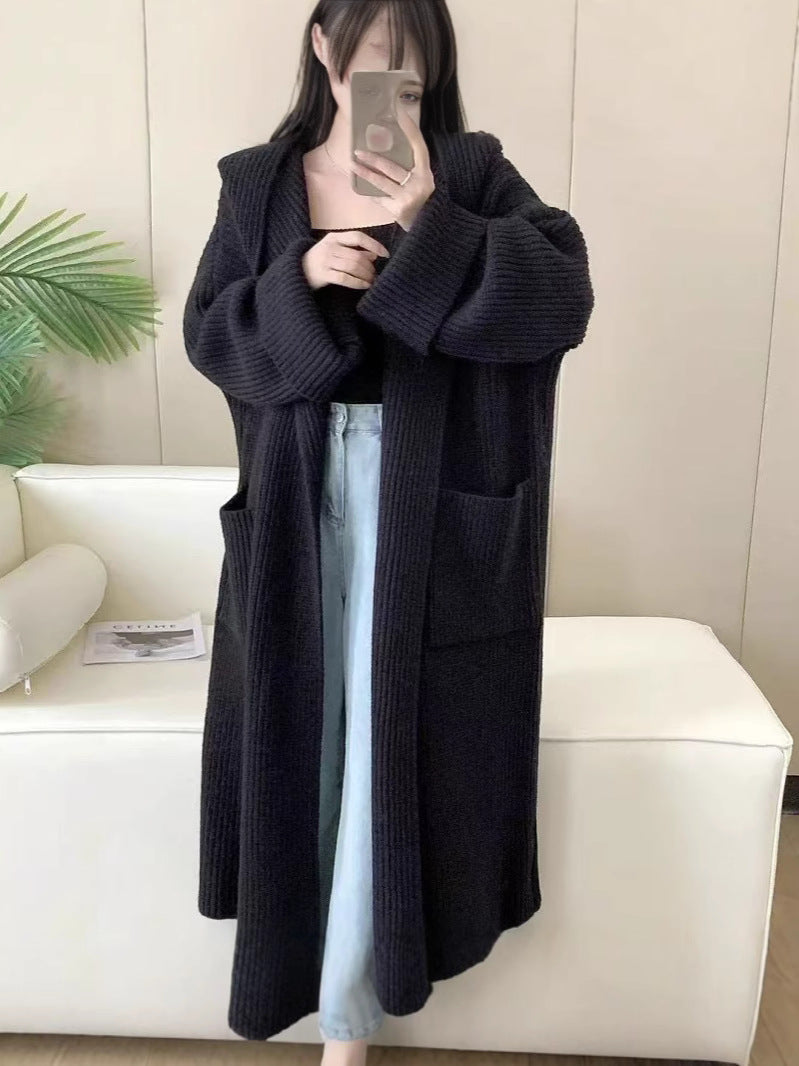 High-End Knitted Long Cardigan for Women